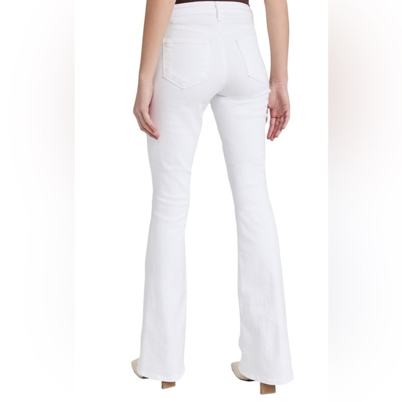 L'Agence Women's High Rise Zip Up Bell Flare Jeans – White Denim – Size 29 - Picture 9 of 10